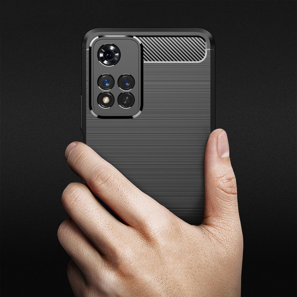 TECH-PROTECT TPUCARBON POUZDRO PRO XIAOMI REDMI NOTE 11 PRO+ PLUS 5G ČERNÉ