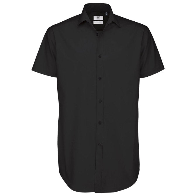 KOŠULJA MUŠKA KRATKI RUKAVI B&C BLACK TIE 135G CRNA M-EOL!!