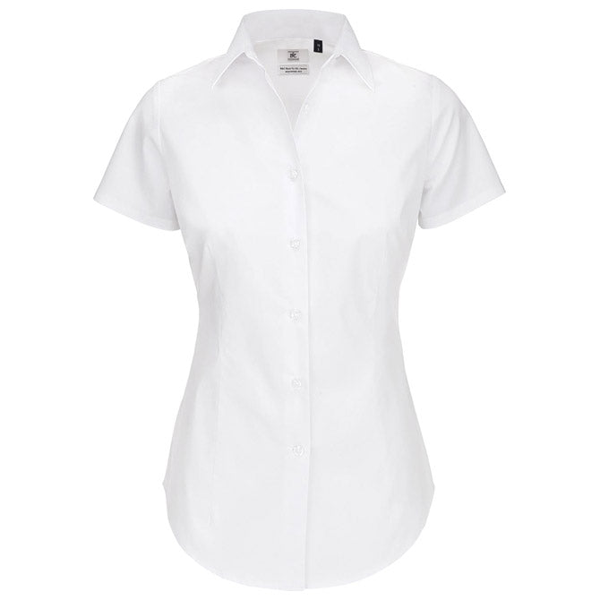 KOŠULJA ŽENSKA KRATKI RUKAVI B&C BLACK TIE 135G BIJELA S-EOL!!