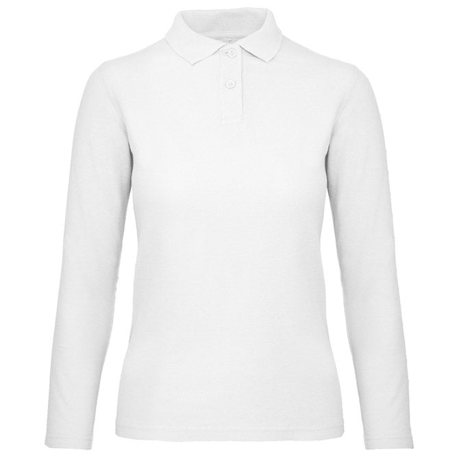 MAJICA DOLGI ROKAVI POLO B&C ID.001 LSL/WOMEN 180G BELA XL