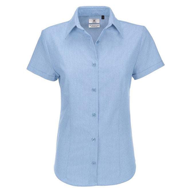 KOŠULJA ŽENSKA KRATKI RUKAVI B&C OXFORD 135G NEBO PLAVA XS