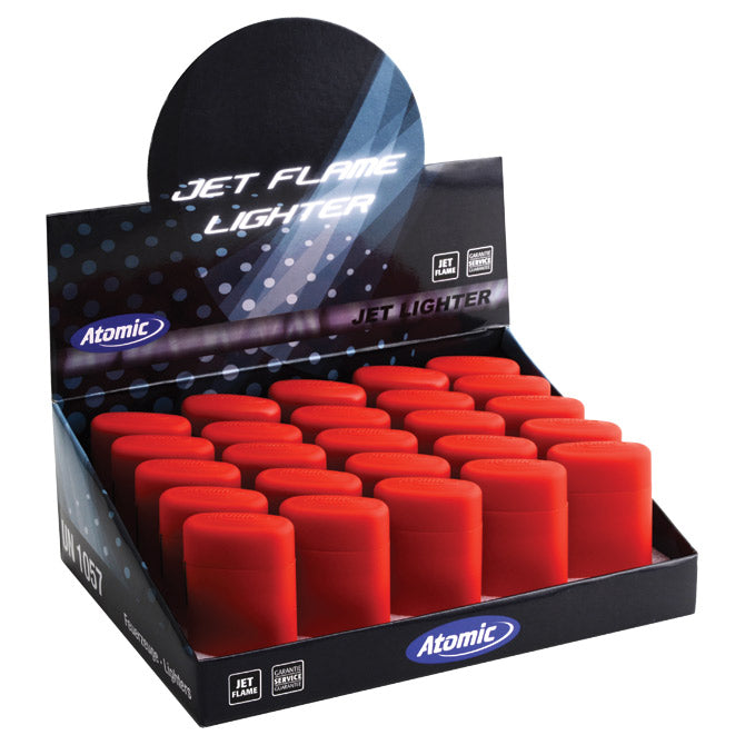 Upaljač elektronski gumirani mat atomic jet flame rubber trober 2516002 crvena
