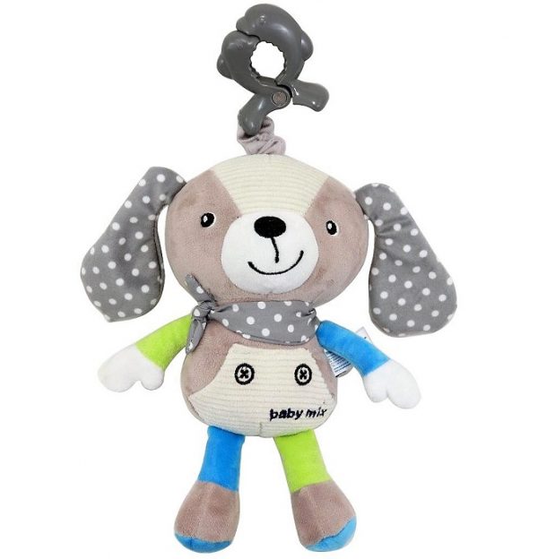 Pliš zvečka pas grey&mint