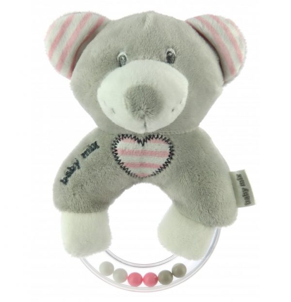BabyMix pliš glazbena Sova – grey&pink