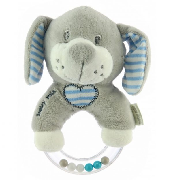 Pliš zvečko zeko grey&blue
