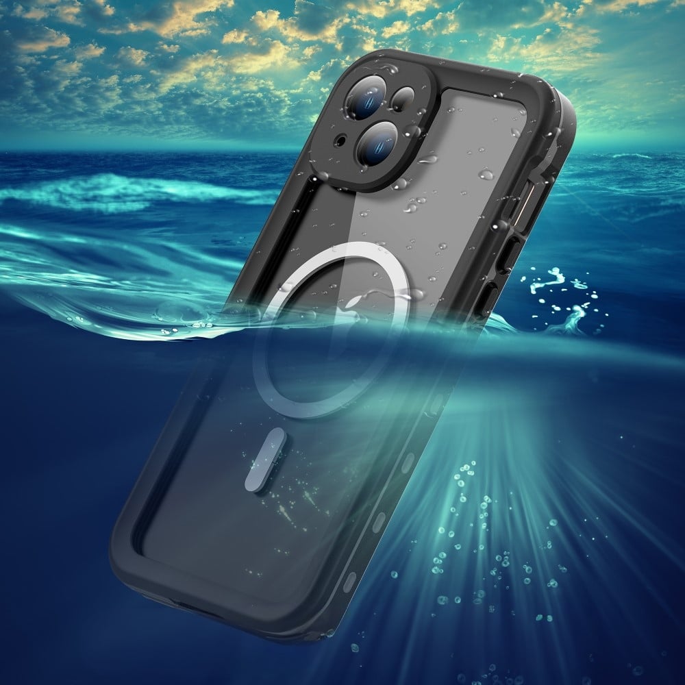 ShellBox – Vodotěsné pouzdro IP68 360° MagSafe pro iPhone 15 Plus – černé