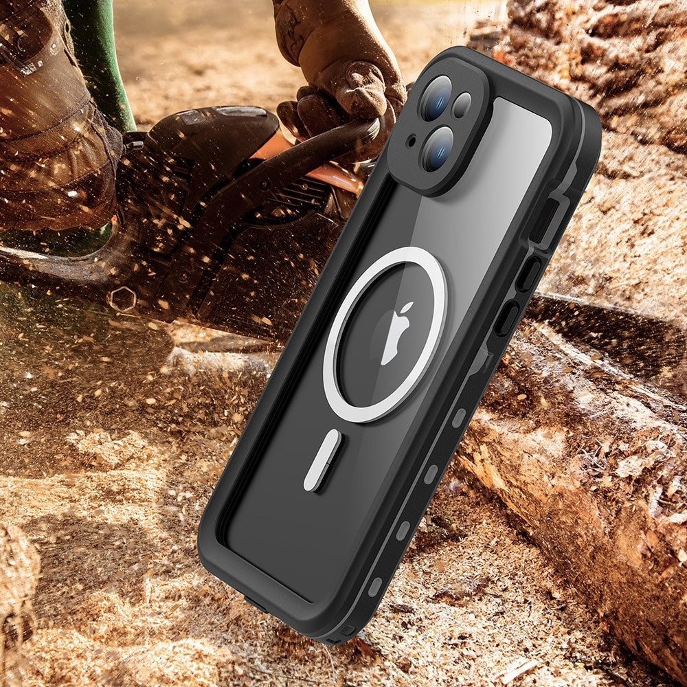 ShellBox – Vodotěsné pouzdro IP68 360° MagSafe pro iPhone 15 Plus – černé