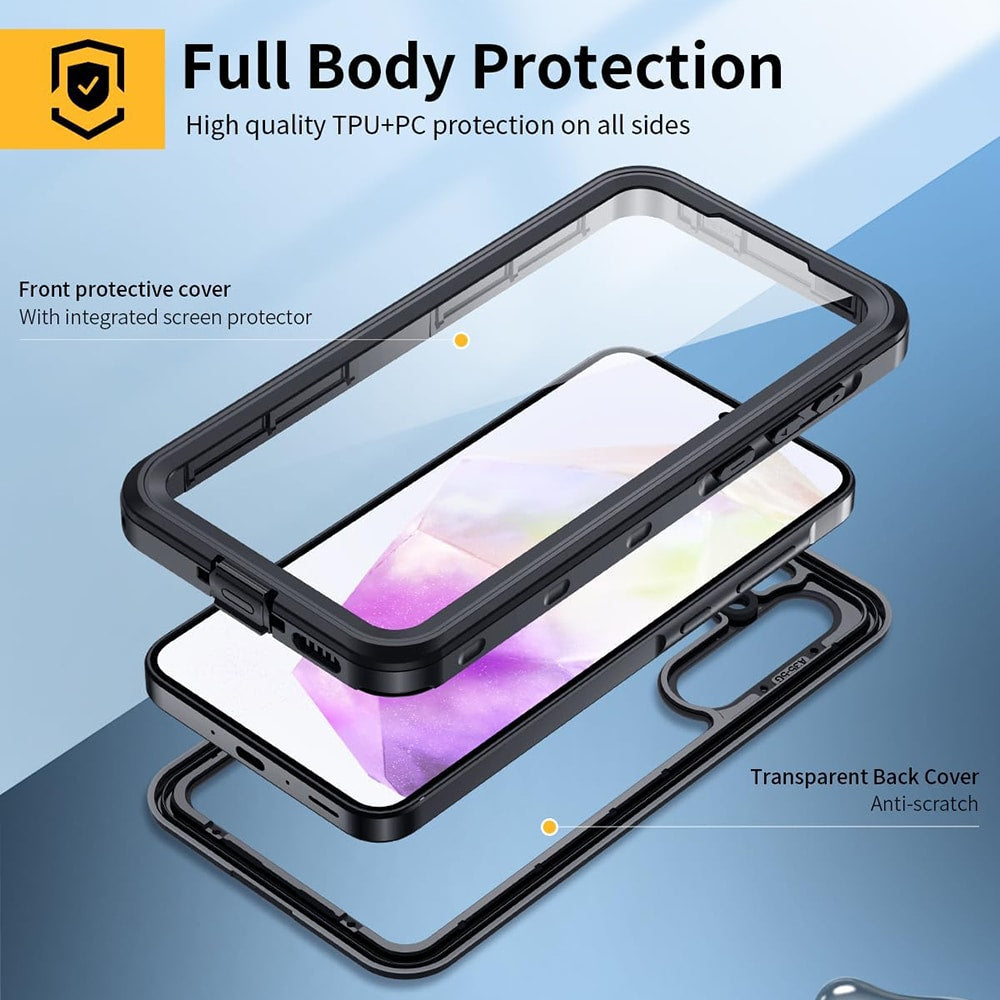 ShellBox – Vodotěsné pouzdro IP68 360° pro Samsung Galaxy A35 5G – Černá