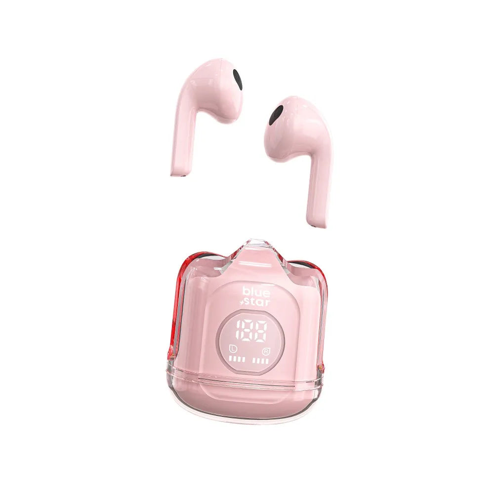 Bezdrátová/bluetooth stereo sluchátka Blue Star TWS Transparency Fi22 růžová