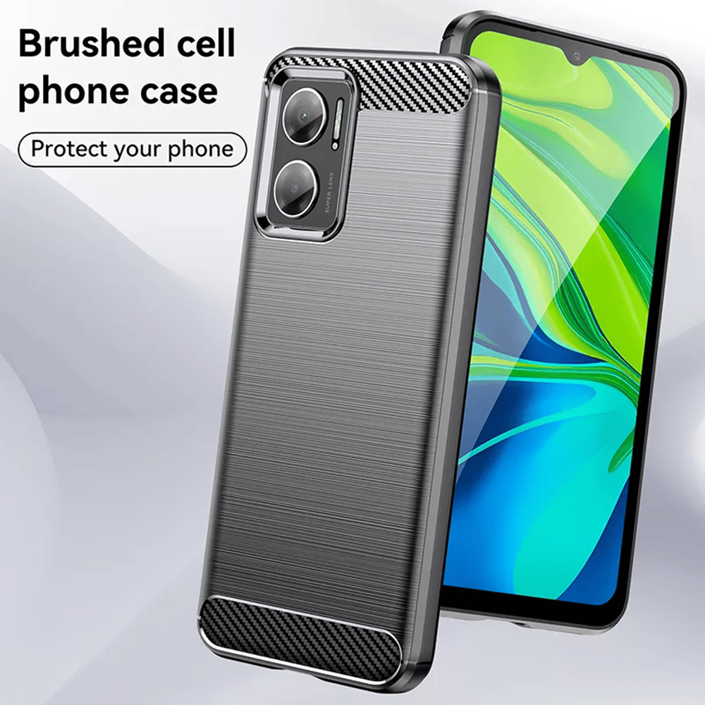 Techsuit - Karbonový silikonový kryt pro Xiaomi Redmi 10 5G - černý