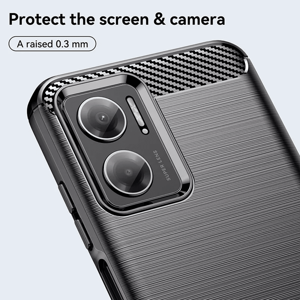 Techsuit - Karbonový silikonový kryt pro Xiaomi Redmi 10 5G - černý