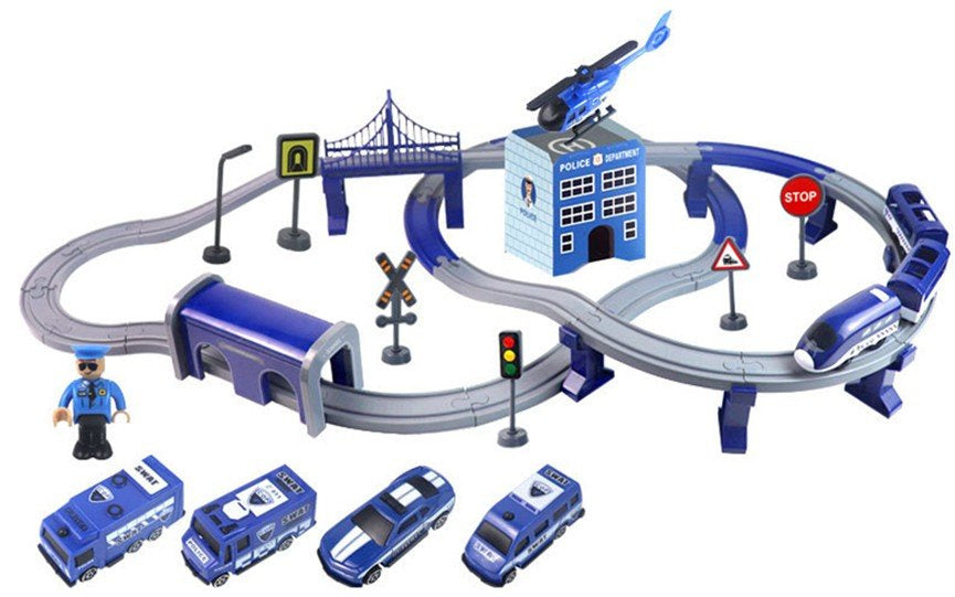 Police Town Train Set Blue 203 km/h