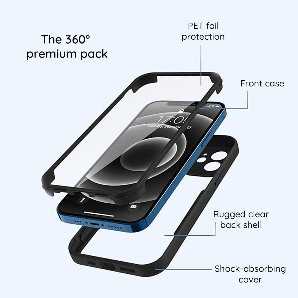 Techsuit – ColorVerse 360 Series obostrana zaštitna maska za Xiaomi Redmi Note 13 4G – crna