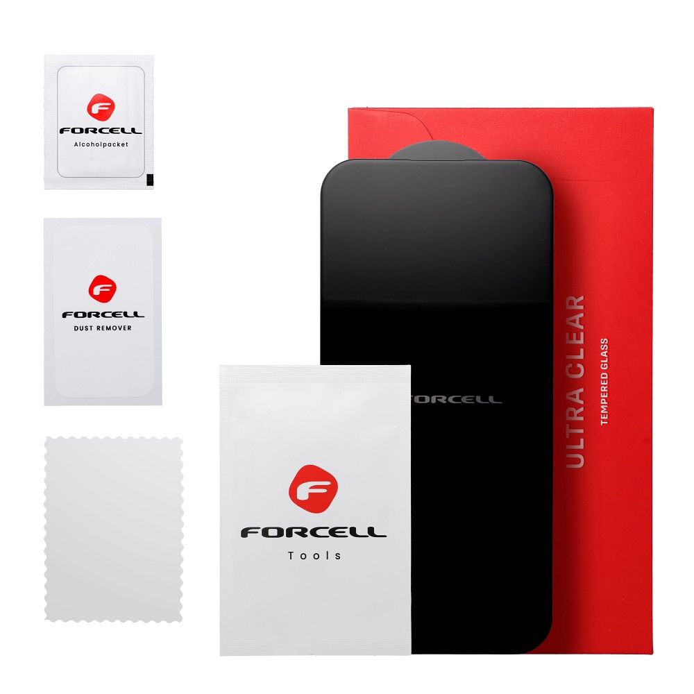 Kaljeno staklo za iPhone 17 AIR Forcell Ultra Clear Glass crno