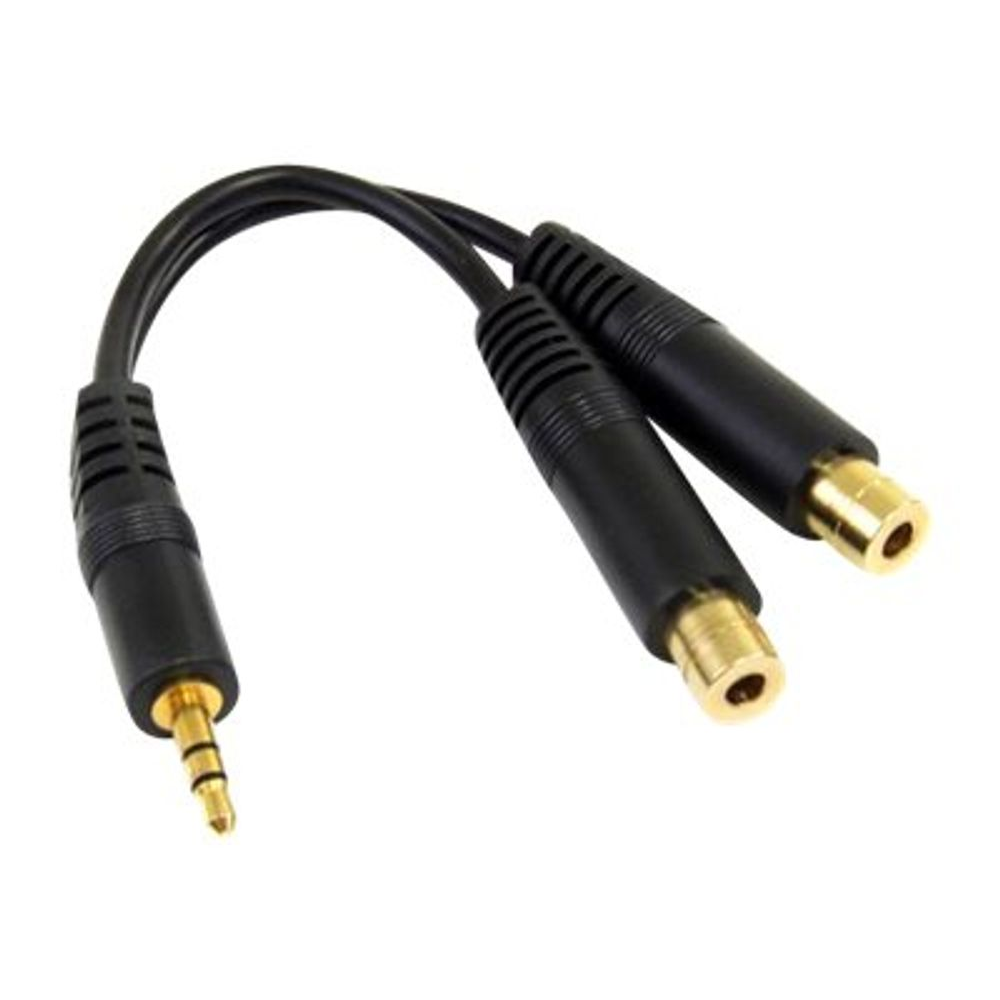 StarTech.com MUY1MFF audio kabel 0,15 m 3.5mm 2 x 3.5mm Crno