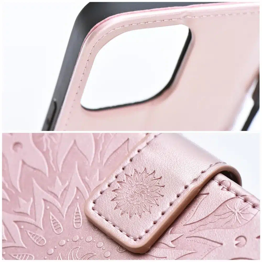 MEZZO Book case preklopna torbica za XIAOMI Redmi 13C / POCO C65 mandala gold pink
