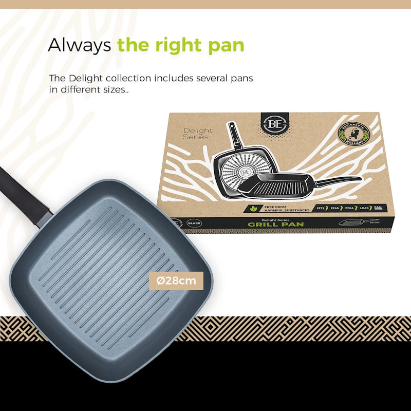BE Living Grill tava Delight Black 28 cm