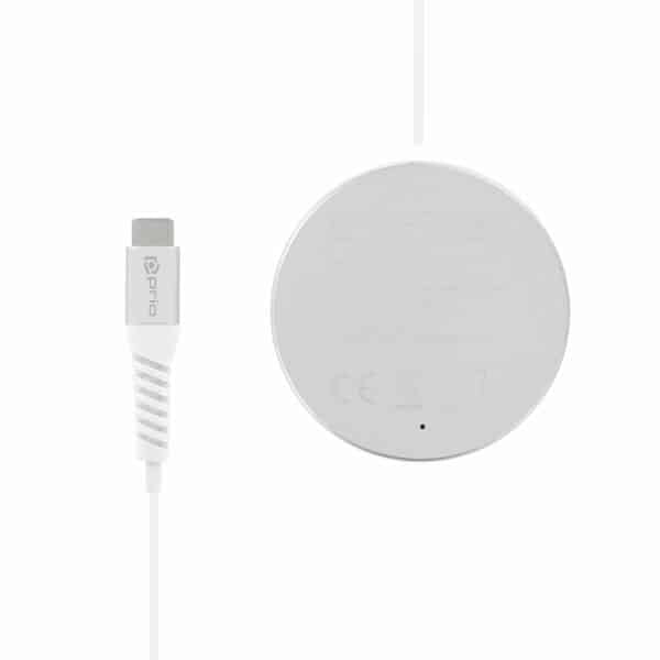 PRIO 15W brezžični polnilnik MagSafe (USB C) srebrn