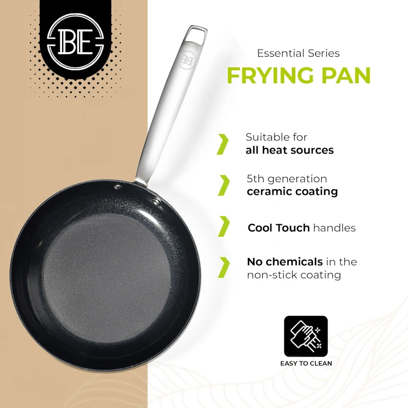 BE Living Set tava Essential Black 24-28 cm troslojni nehrđajući čelik