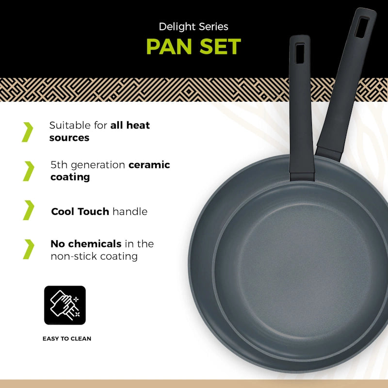 BE Living Set 2 tave Delight Black 24-28 cm