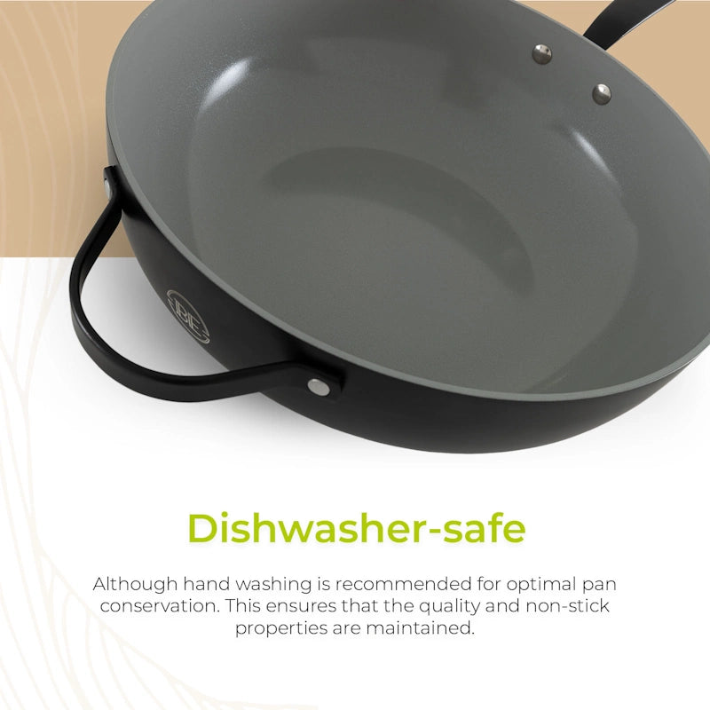 BE Living Wok tava s poklopcem Essential Black 30 cm