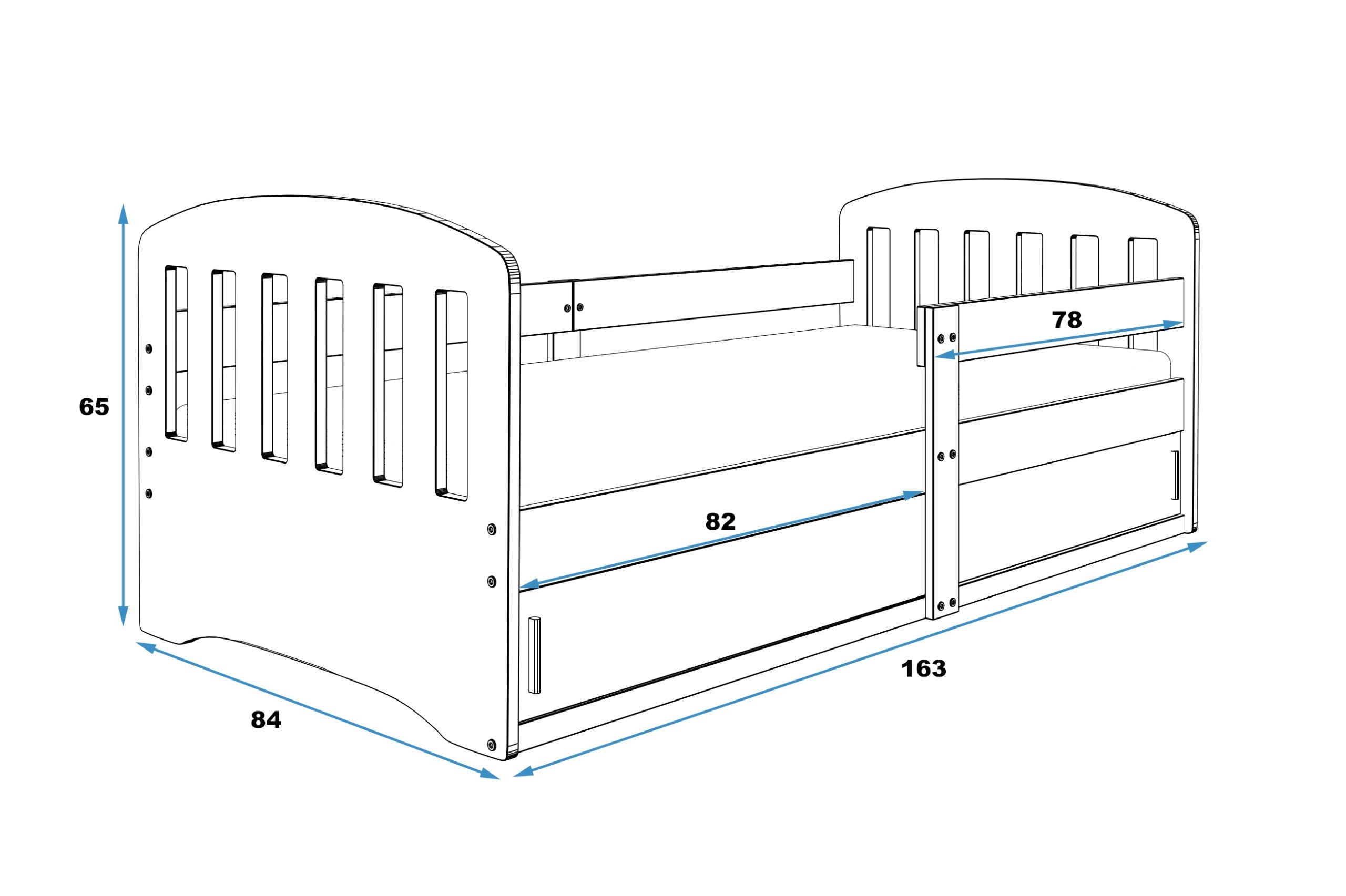 Krevet BMS CLASSIC sa spremištem 160x80 cm GRF