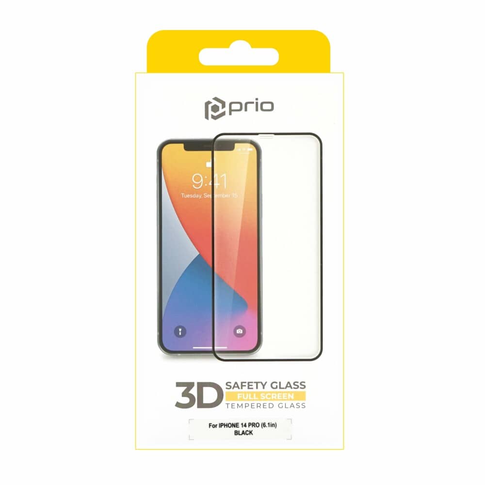 Prio 3D ochranné sklo z tvrzeného skla pro iPhone 14 Pro (6.1in) černé