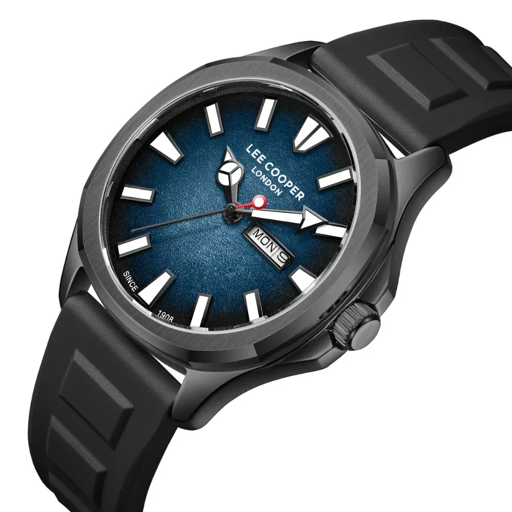 SET LEE COOPER 8364 - Brojčanik plava, remen crna, kućište crna