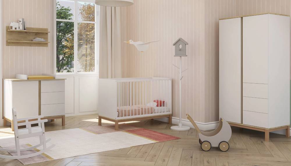 Faktum Loop kinderbet 120x60 cm, White-Oak