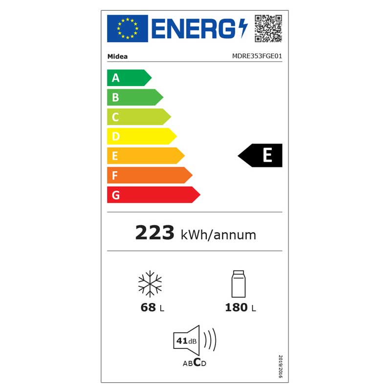 Midea MDRE353FGE01 Kombinirani ugradbeni hladnjak