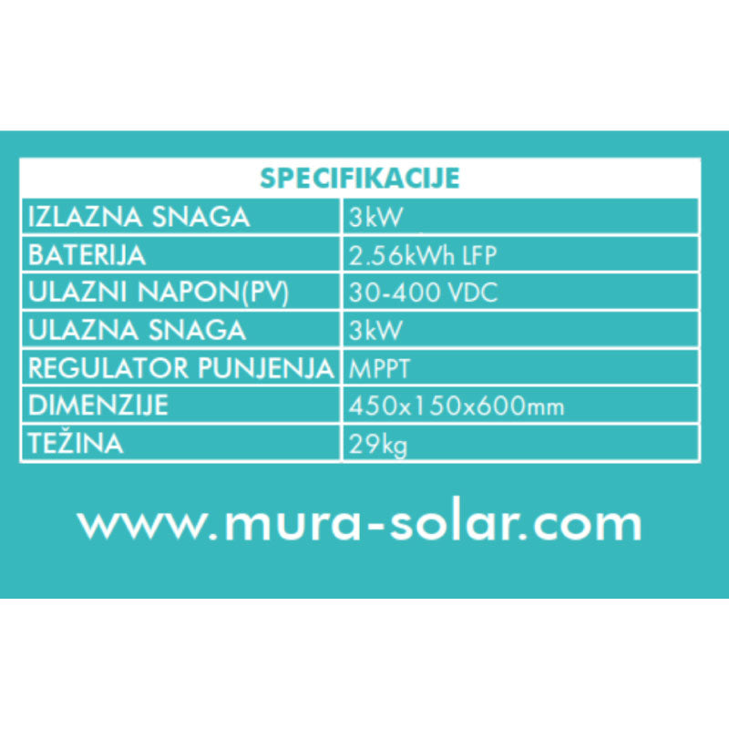 MURA ALL-IN-ONE Solar inverter 2.5kWh-3kW