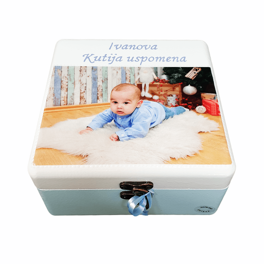 Personalizirane škatle s fotografijami – Darilo za krst ali rojstni dan - 16x16x10cm - 1912