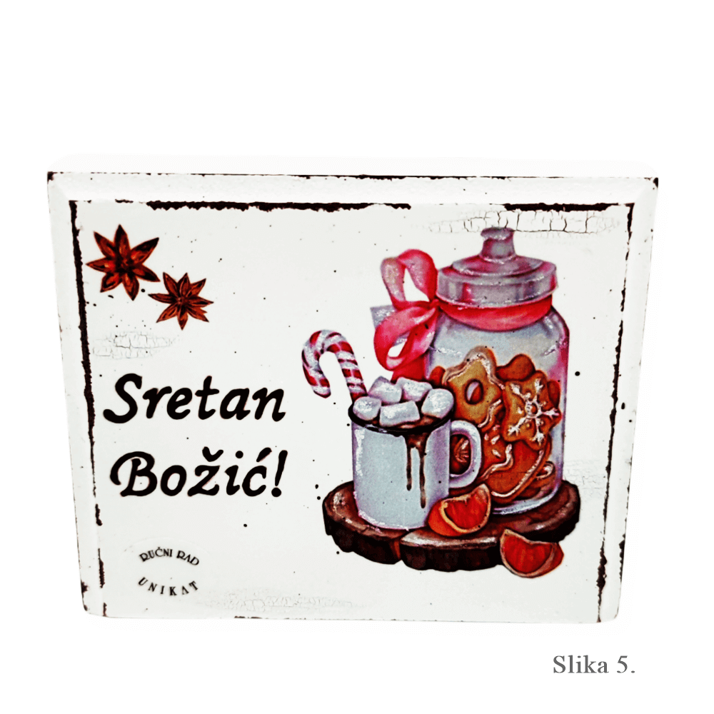 Unikatne samostojeće slike "Sretan Božić" – Savršeni blagdanski ukras i poklon!