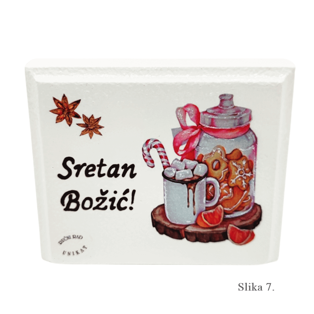 Unikatne samostojeće slike "Sretan Božić" – Savršeni blagdanski ukras i poklon!