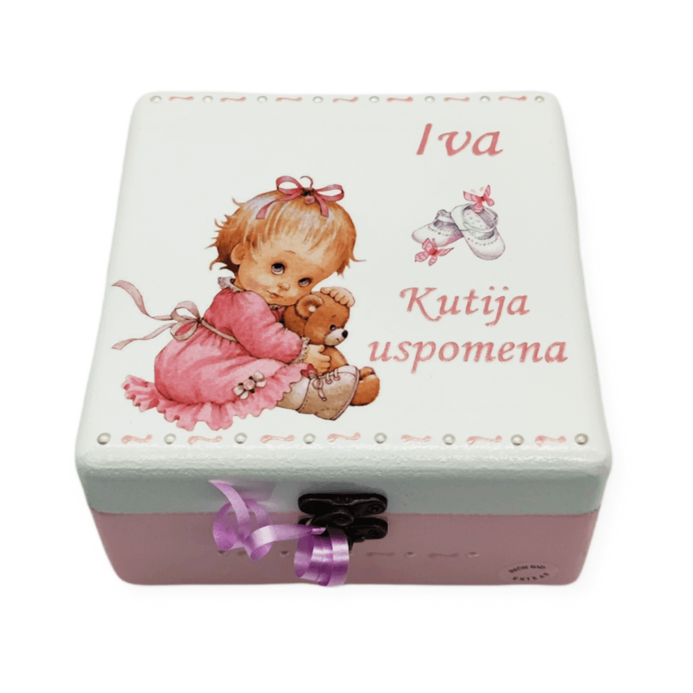 🎁 Personalizirana škatla spominov – popolno darilo za krst, rojstvo ali prvi rojstni dan Š165131