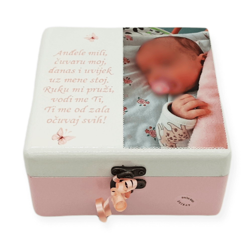 Personalizirane škatle s fotografijami – Darilo za krst ali rojstni dan - 16x16x10cm - 1915