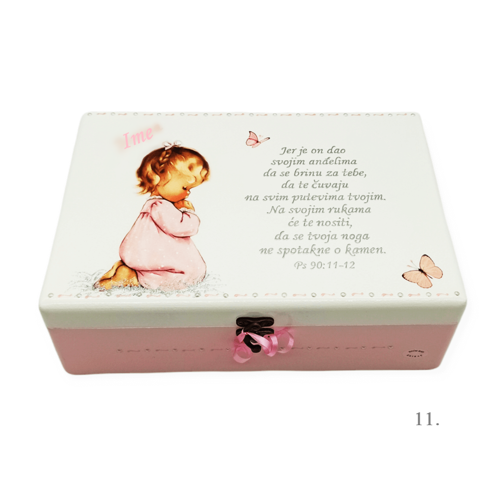 Unikatne škatle za krst, rojstni dan – Darilo, ki varuje najposebnejše spomine deklic - 11. 20x30x10cm -154347