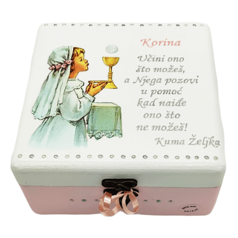 První sv. Přijímání! Krabice na vzpomínky - 16x16x10cm -Š165158