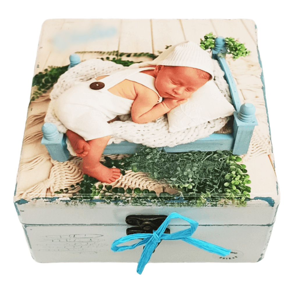 Personalizirane škatle s fotografijami – Darilo za krst ali rojstni dan - 16x16x10cm - 1914