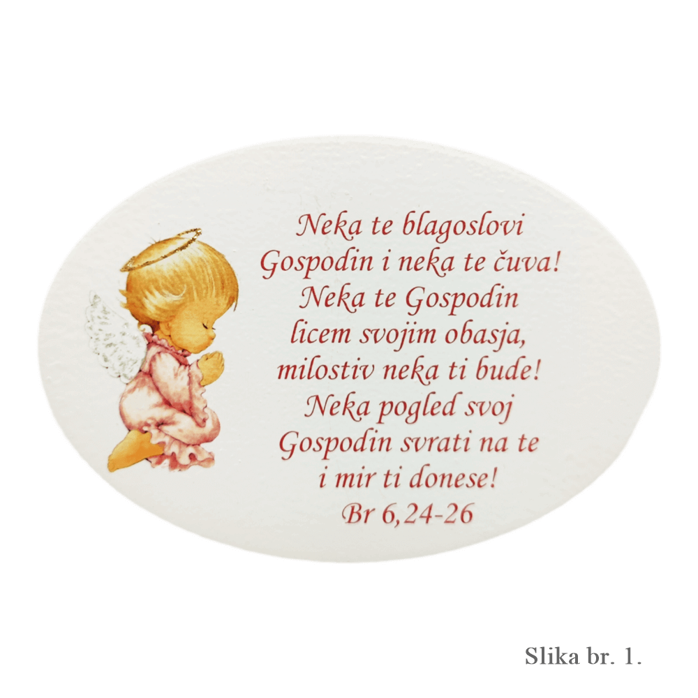 Unikatne slike z Angelom in blagoslovom – Darilo za birmo, prvo obhajilo – 1. Roza angel – 15016
