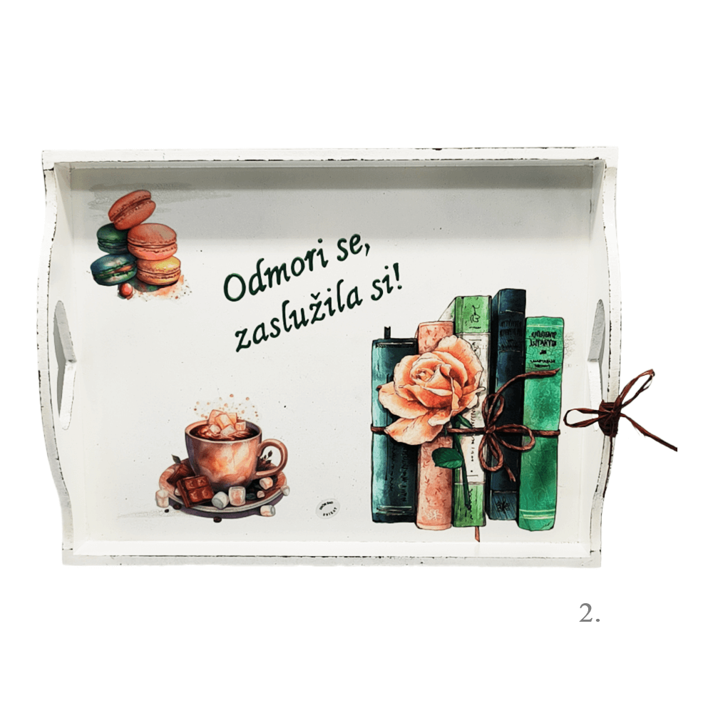 Personalizirani pladnji s sporočilom "Odmori se, zaslužila si!" – darilo za dušo in telo - 2. -16229