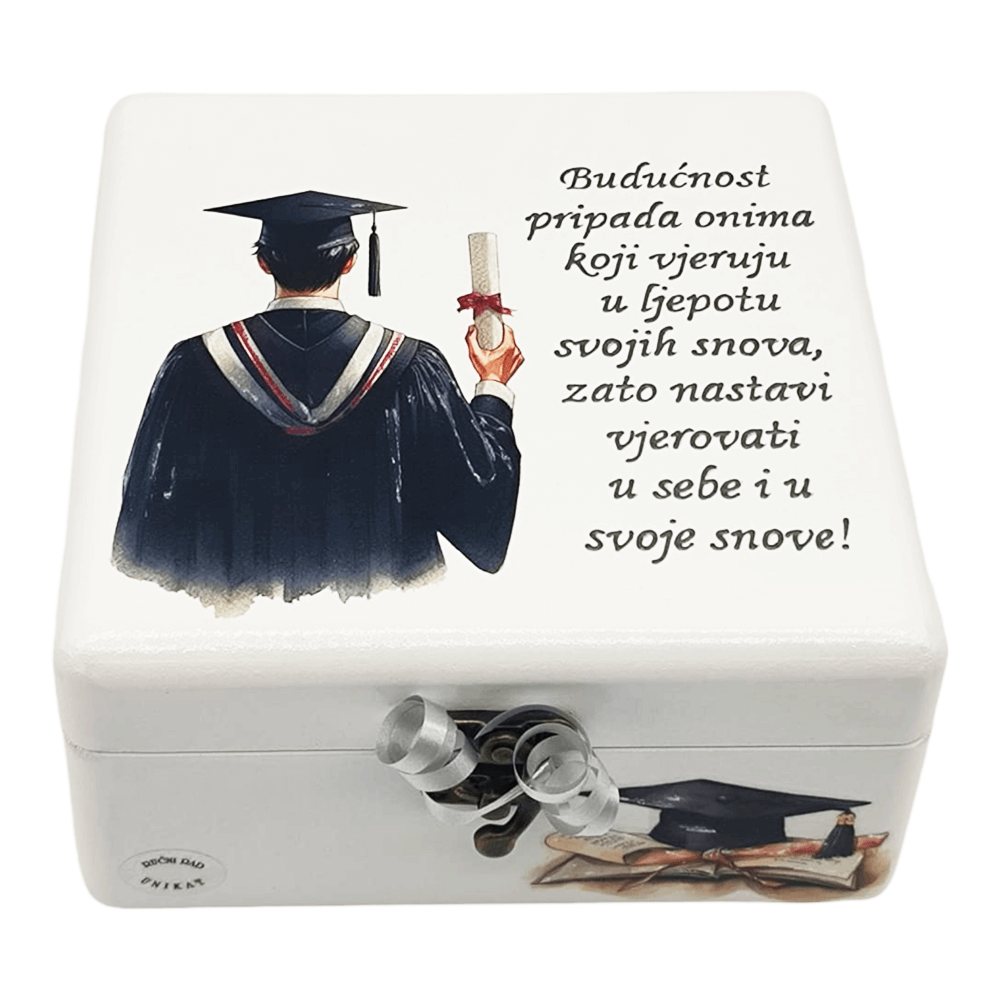 Škatlica spominov za diplomo – Opomin na vero v sanje Š165205