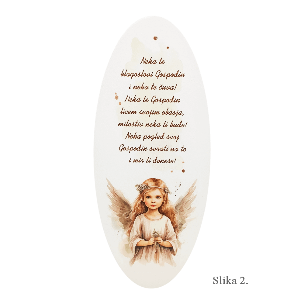 Darilo za krst – Slika z motivom angela in molitvijo »Angel varuh moj« - 2. Naj te blagoslovi - 1875