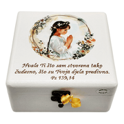 🕊️ Unikatna kutija za prvu sv. Pričest – Savršena uspomena za poseban dan - 1. 16x16x10cm - 165214