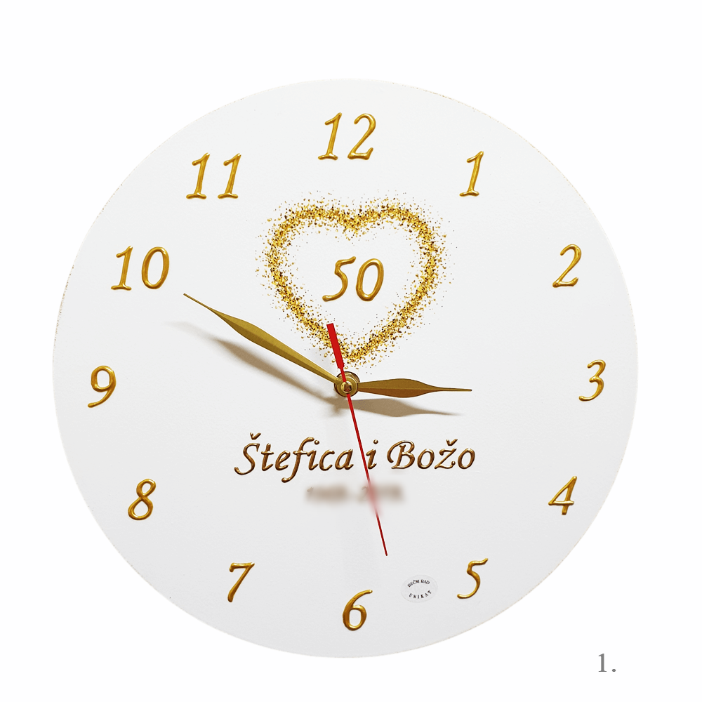 Personalizirana ura za 50. obletnico poroke – darilo za zlato poroko – 1. 1717