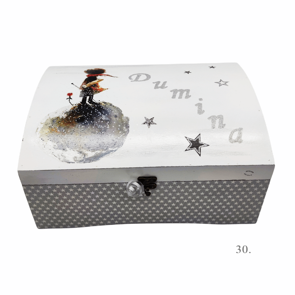 Škatla spominov, personalizirana z imenom - darilo za rojstvo, krst ali rojstni dan otroka - 30. 25x35x17cm - 1675