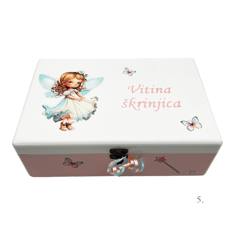 Škatla spominov, personalizirana z imenom - darilo za rojstvo, krst ali rojstni dan otroka - 5. 20x30x10cm - 154346