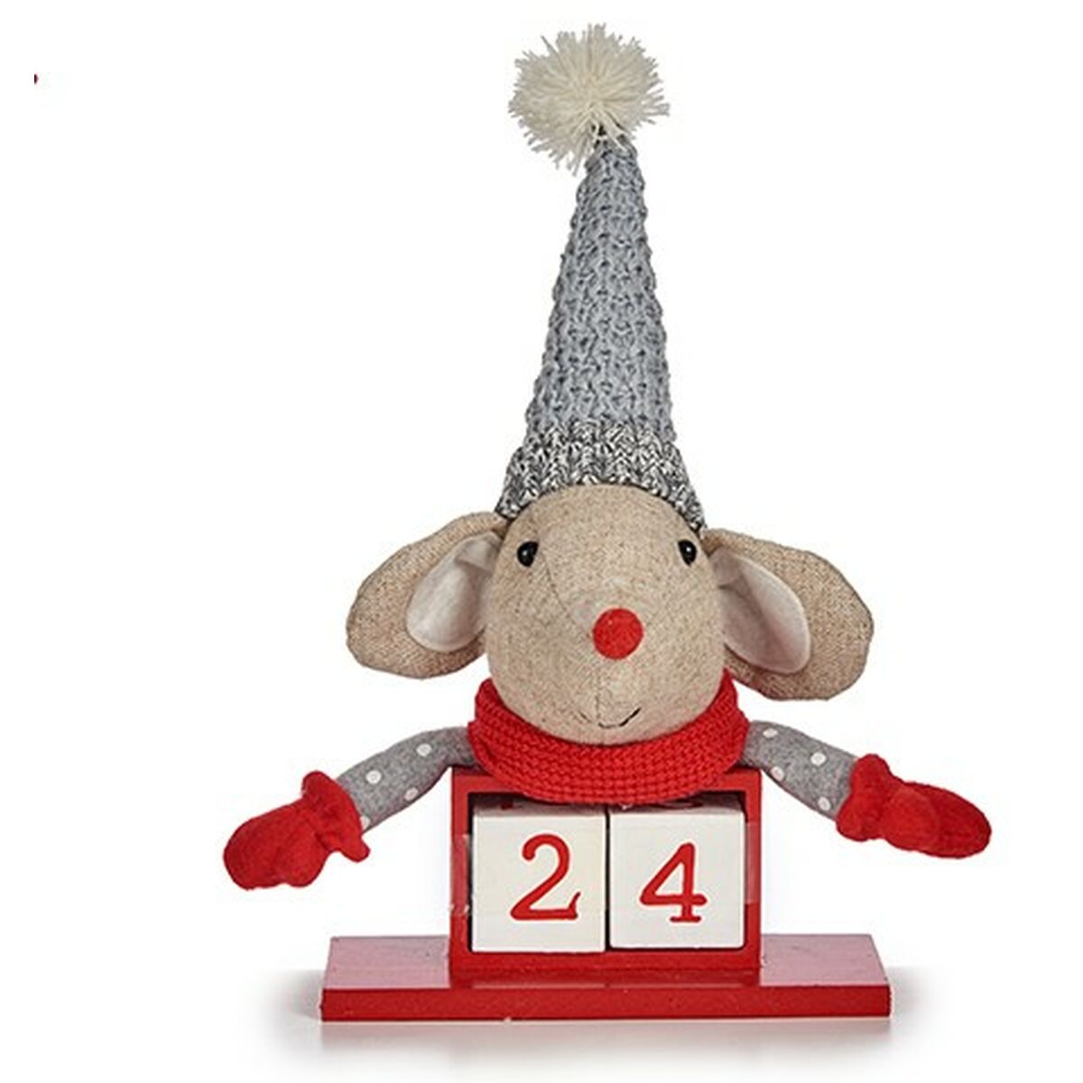 Božićni ukras Krist+ Bijela Crvena Siva Krema Miš 20 x 11 x 20 cm Kalendar (8 kom.)