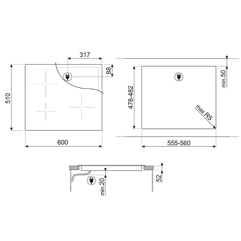 Smeg SI2641DP Indukcijska ugradbena ploča