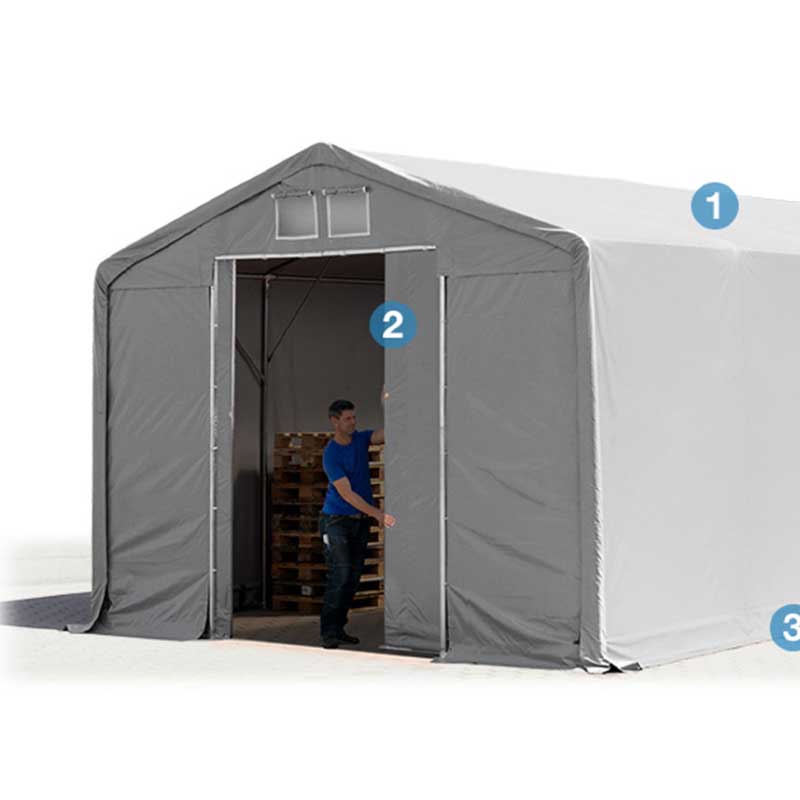 Skladišni šator PRIME 4x8x3,0 m 550 g/m²